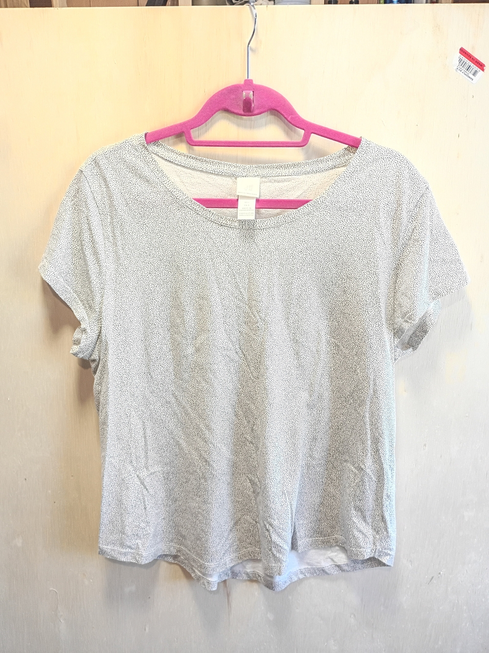 H&M Light Gray Speckled Short Sleeve Crewneck Tee